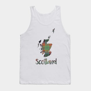 Scotland Halloween Coloured Tartan Map Typography Design Tank Top